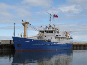 image of the Namao tied up in the Gimli Harbour